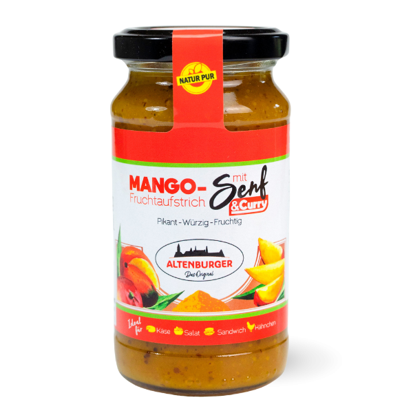 Altenburger Mangofruchtaufstrich mit Senf und Curry