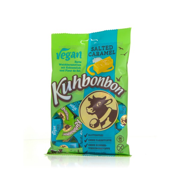 Kuhbonbon Salted Caramel vegan - Weichkaramellen mit Meersalz 165g