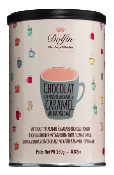 Dolfin Trinkschokolade Caramel - Kakaopulver mit gesalzenem Butter-Karamell