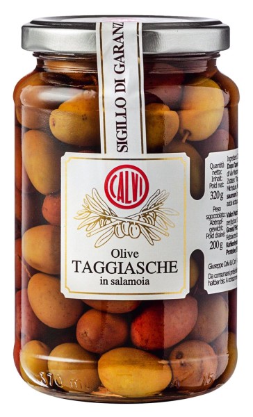 Calvi Taggiasca Oliven mit Stein in Salzlake