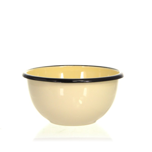 Emaillierte Eisenschüssel creme