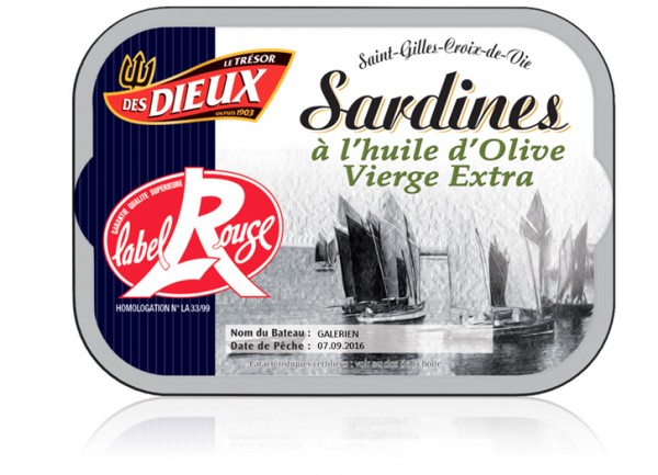 Des Dieux Sardinen in Olivenöl extra Label Rouge