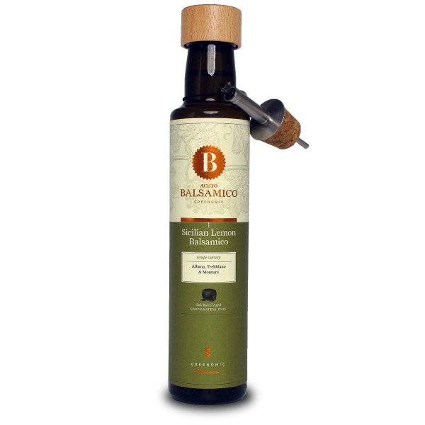 Greenomic Delikatessen Aceto Balsamico Sicilian Lemon inkl. Ausgießer