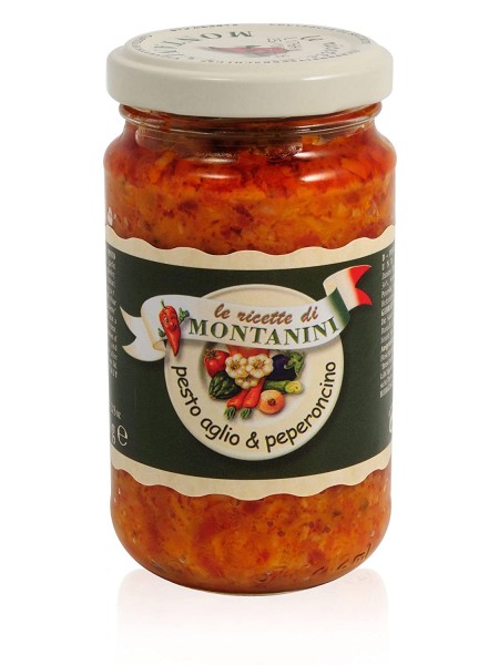 Montanini Pesto mit Knoblauch und scharfer Paprika