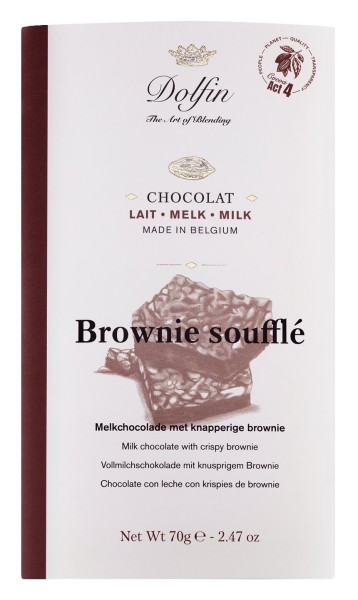 Dolfin Brownie soufflé Vollmilchschokolade mit Crispy Brownie