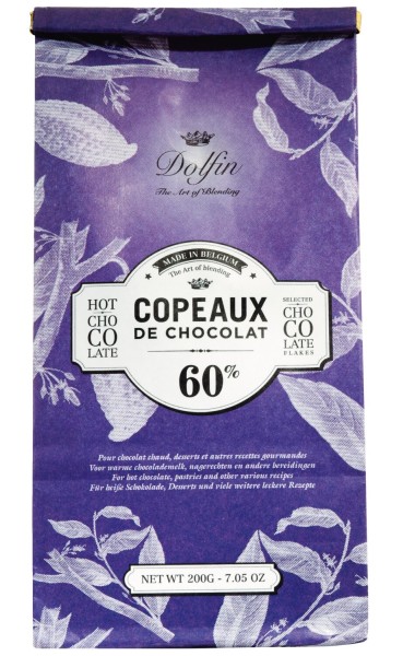 Dolfin Copeaux de Chocolat - Trinkschokolade in Flocken Zartbitter 60%