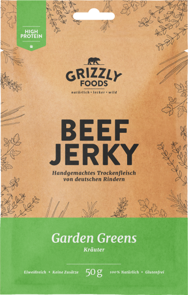 Grizzly Foods Beef Jerky Garden Greens Kräuter