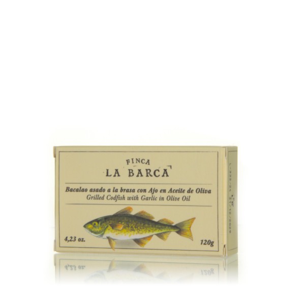 Finca La Barca gegrillter Kabeljau mit Knoblauch in Olivenöl