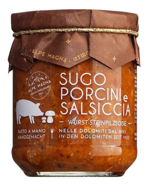 Alpe Magna Sugo porcini e salsiccia - Sauce mit Steinpilzen und Salsiccia