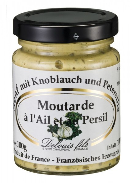 Delouis Senf mit Knoblauch und Petersilie