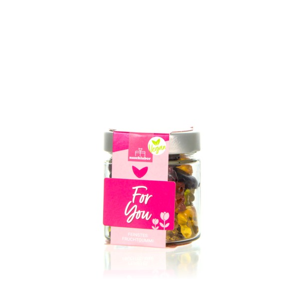 Naschlabor vegane Fruchtgumi For You Geschenkglas 120g