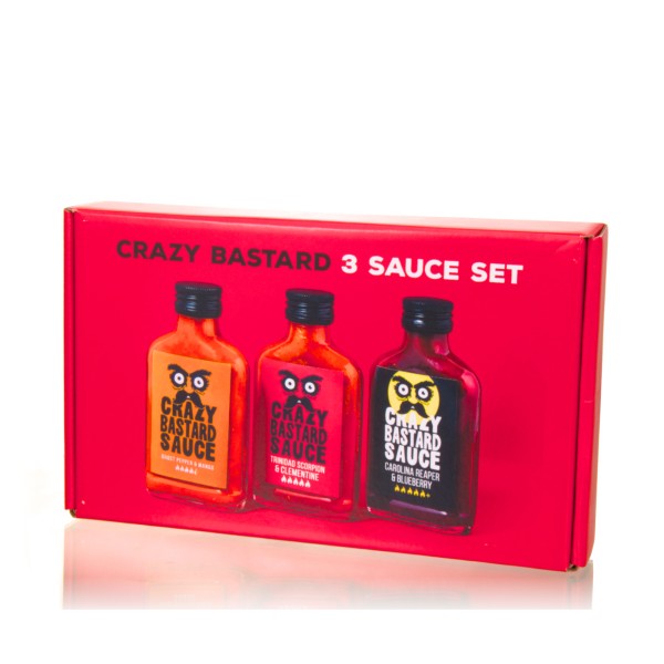 Crazy Bastard Hot Sauce 3er Set - sehr scharf