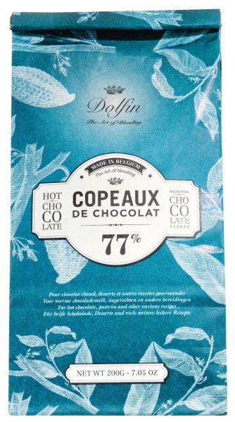 Dolfin Copeaux de Chocolat - Trinkschokolade in Flocken Zartbitter 77%